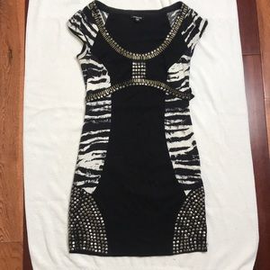 Studded Zebra Print Dress
